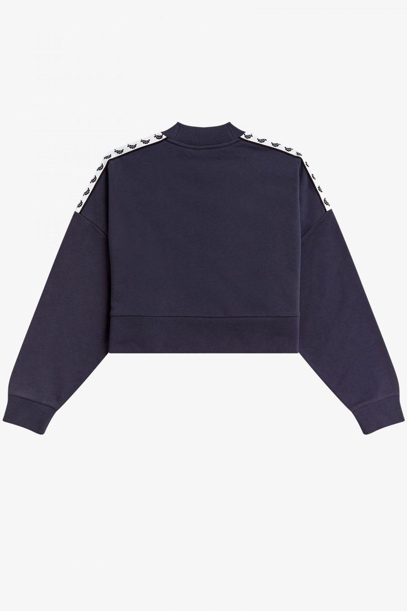 Deep Grey Fred Perry Taped Men's Sweatshirts | PH 1607XYUF